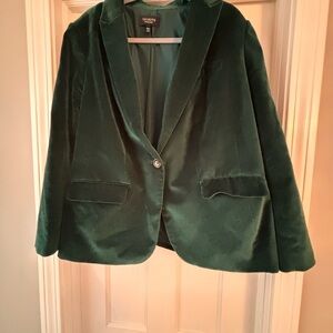 Green Velvet Women's Blazer